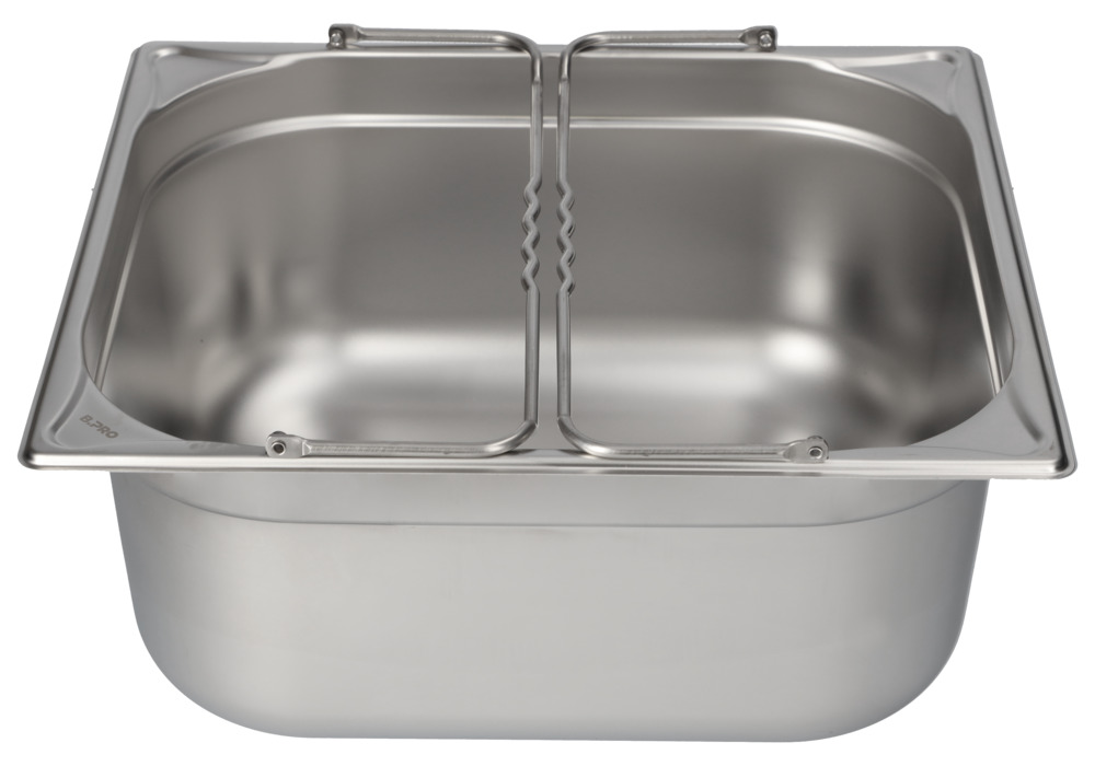 Small container GN-B 2/3-150, stainless steel, with handle, 12.7 litre capacity - 9