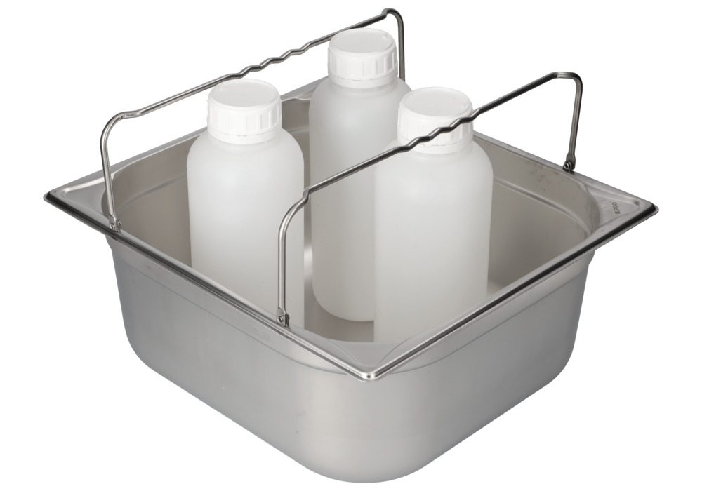 Small container GN-B 2/3-150, stainless steel, with handle, 12.7 litre capacity - 1