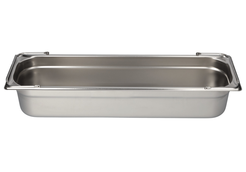 Spill tray for small containers GN-B 2/4-100, stainless steel, with handle, 6 litre capacity - 4
