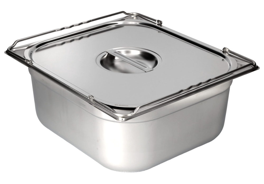 Lid for small container GN-B 2/3, stainless steel, with handle - 3