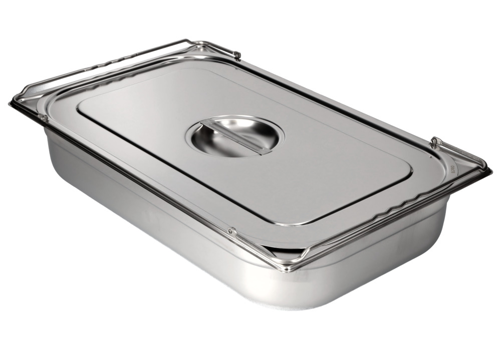 Lid for small container GN-B 1/1, stainless steel, with handle - 3