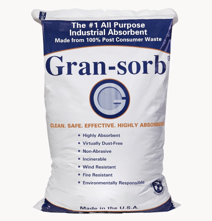 Granulado Gran-Sorb absorbente de aceite universal, libre de polvo, no abrasivo, 65 sacos de 13,6 kg - 2