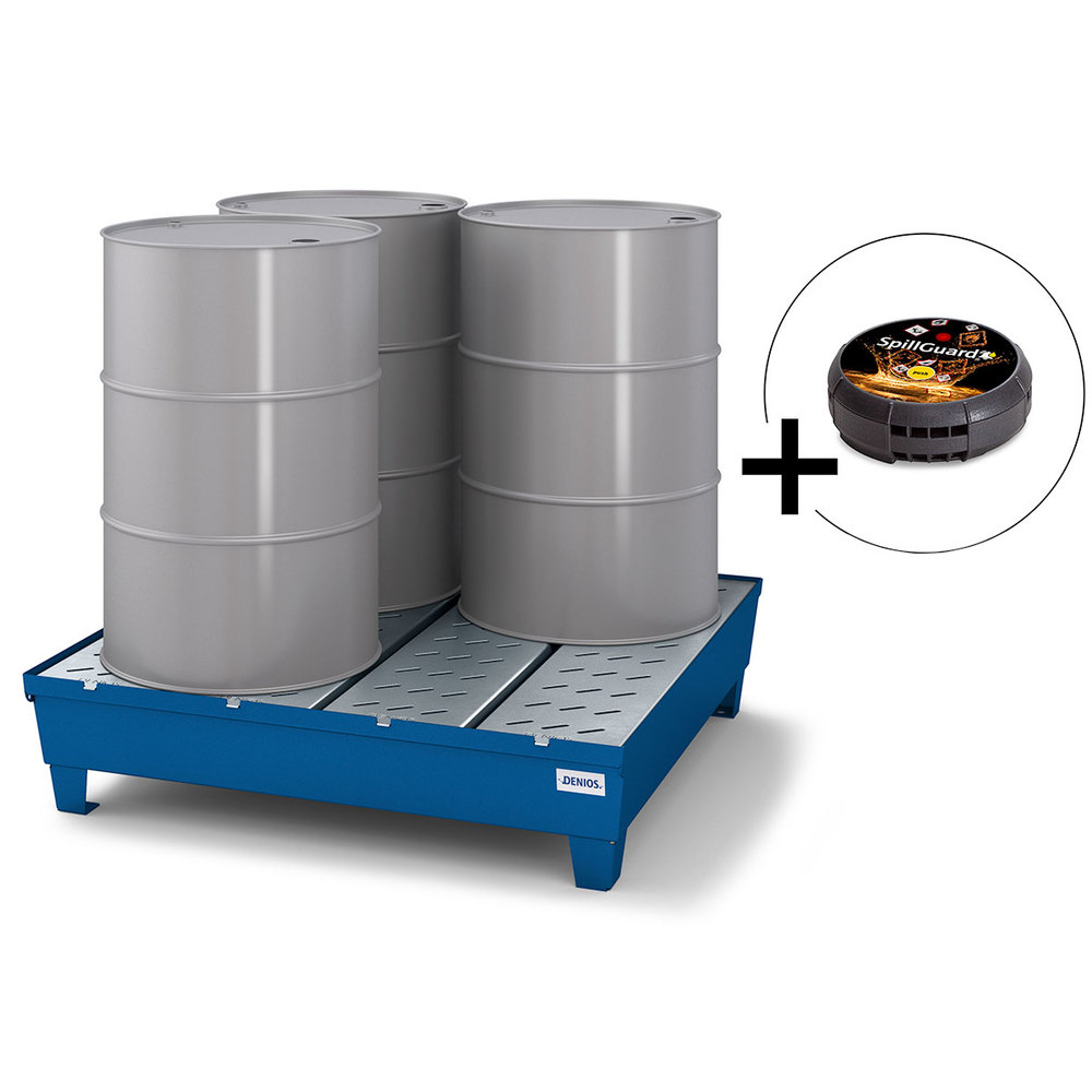 Spill containment pallet 4 drums + Leak alarm Combo - 1