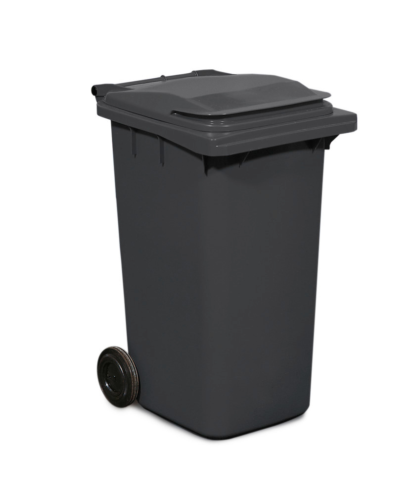 Large wheelie bin in plastic, 240 litre volume, grey - 1