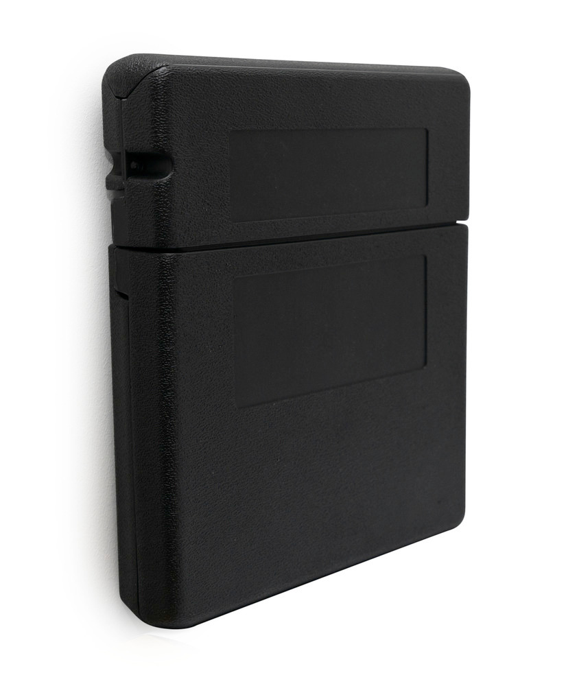 Caixa de documentos em plástico (PE), preta, com abertura superior, para documentos A4 - 2