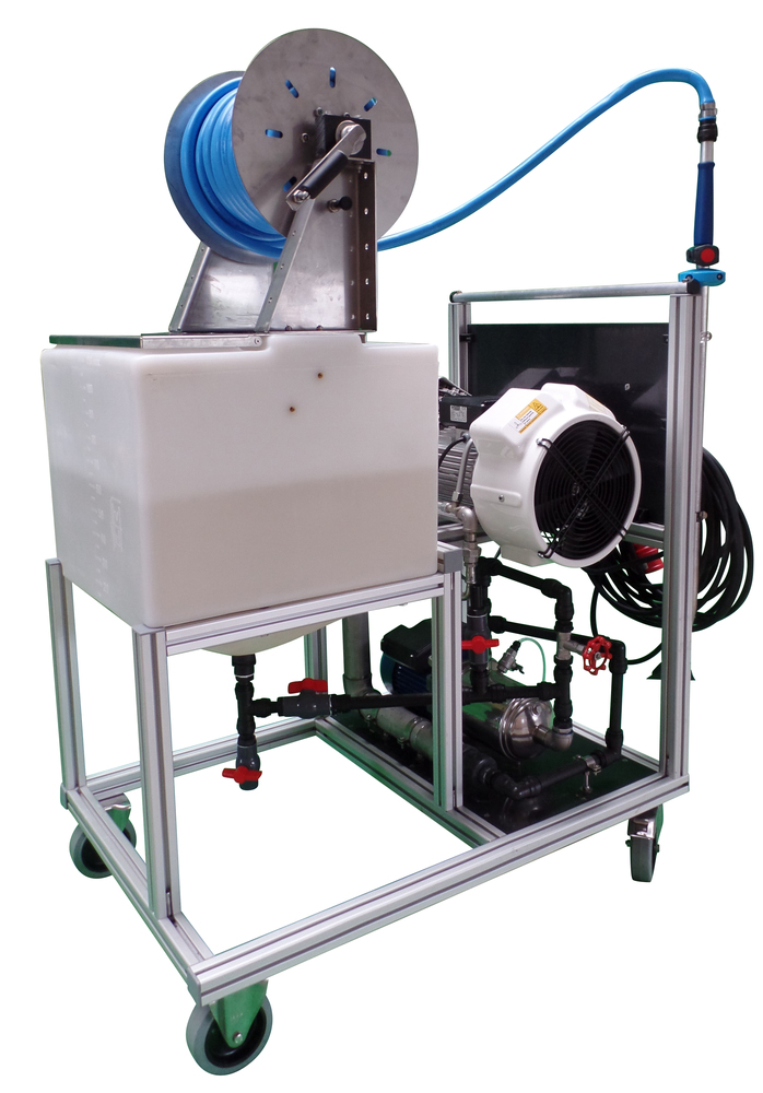 Sistema de descontaminação de espuma num contentor rolante, para descontaminação móvel - 1