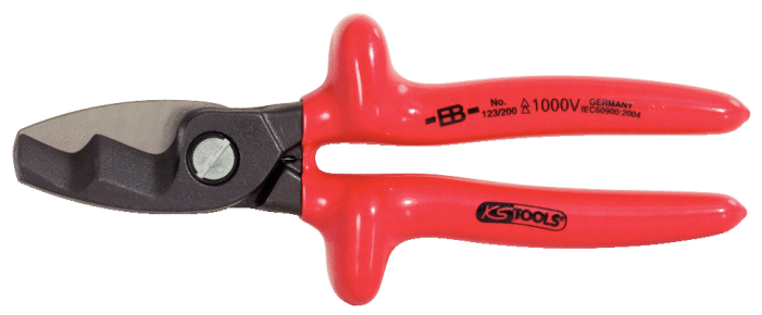 KS Tools two-blade cable shears, 1000 V, 200 mm, dip insulation - 1