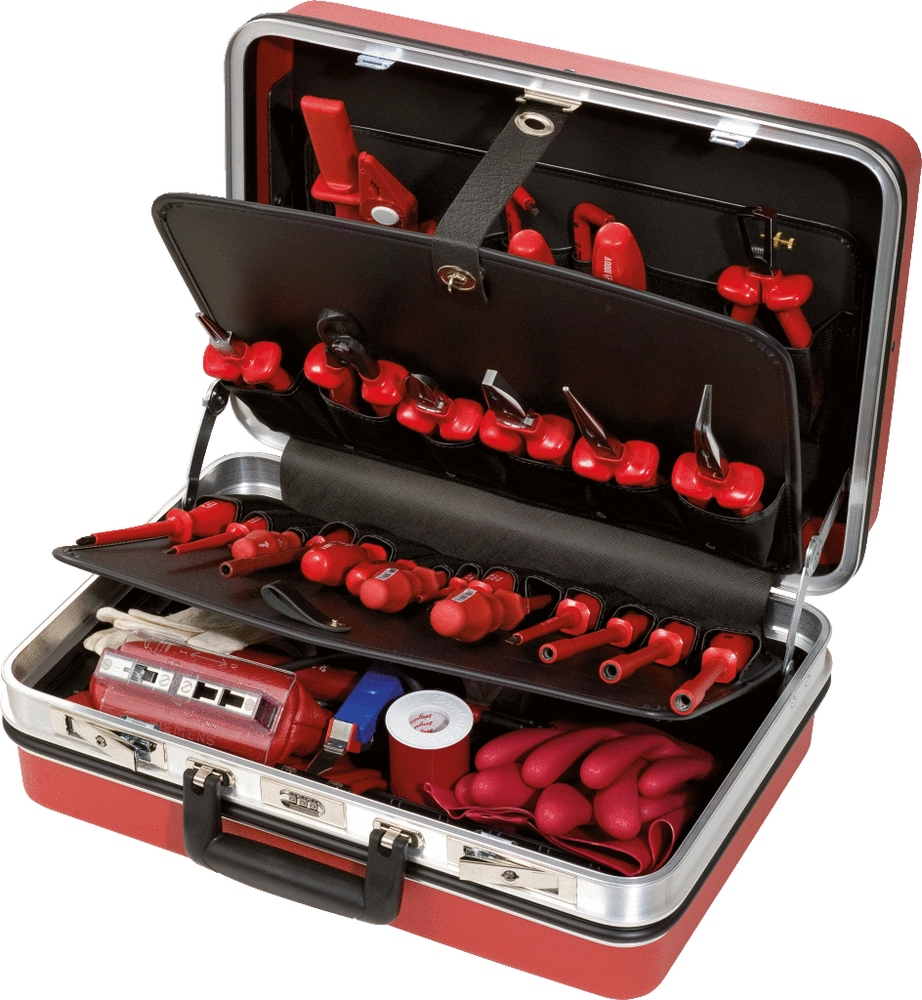 KS Tools Elektrikerværktøjssæt, professionelt, 1000 V, 30 dele, hård kuffert, dip-isolering - 1