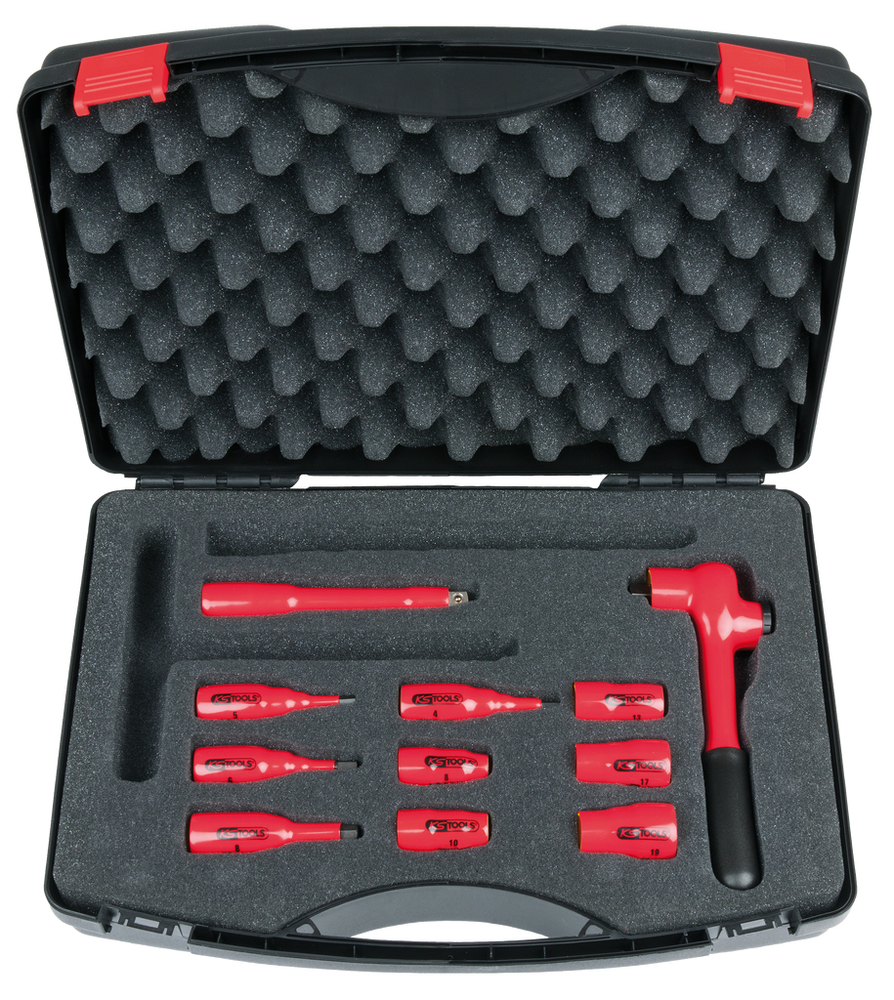 KS Tools 3/8" hex wrench set, 1000 V, 11-piece, variant 2, plastic case, dip insulation - 1