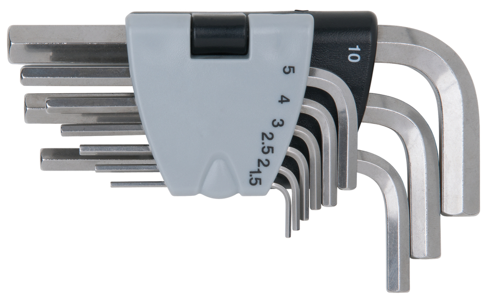 KS Tools Innensechskant-Winkelstiftschlüssel-Set, Edelstahl, 9-teilig, kurz, rostfrei und säurefest - 1
