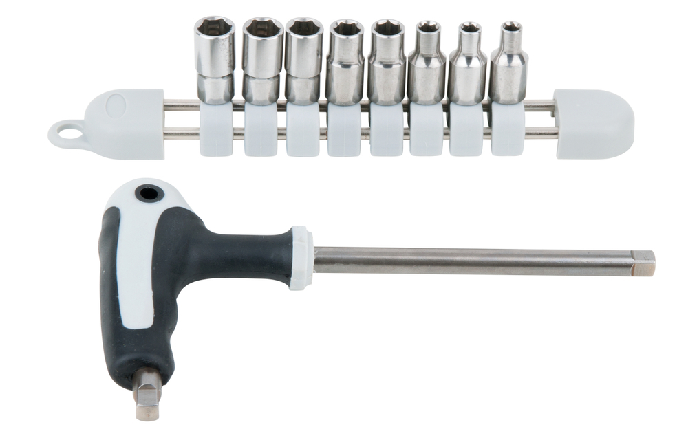 KS Tools 1/4" hex wrench set, st. steel, 4 - 13 mm, with square handle, rustproof and acid-proof - 1