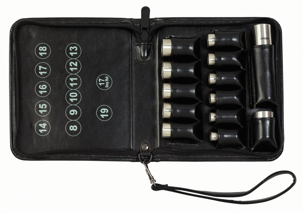 Kit de chaves de caixa 3/8" KS Tools, titânio, 13 peças, 8-19mm, extremamente ligeiro, não magnético - 1