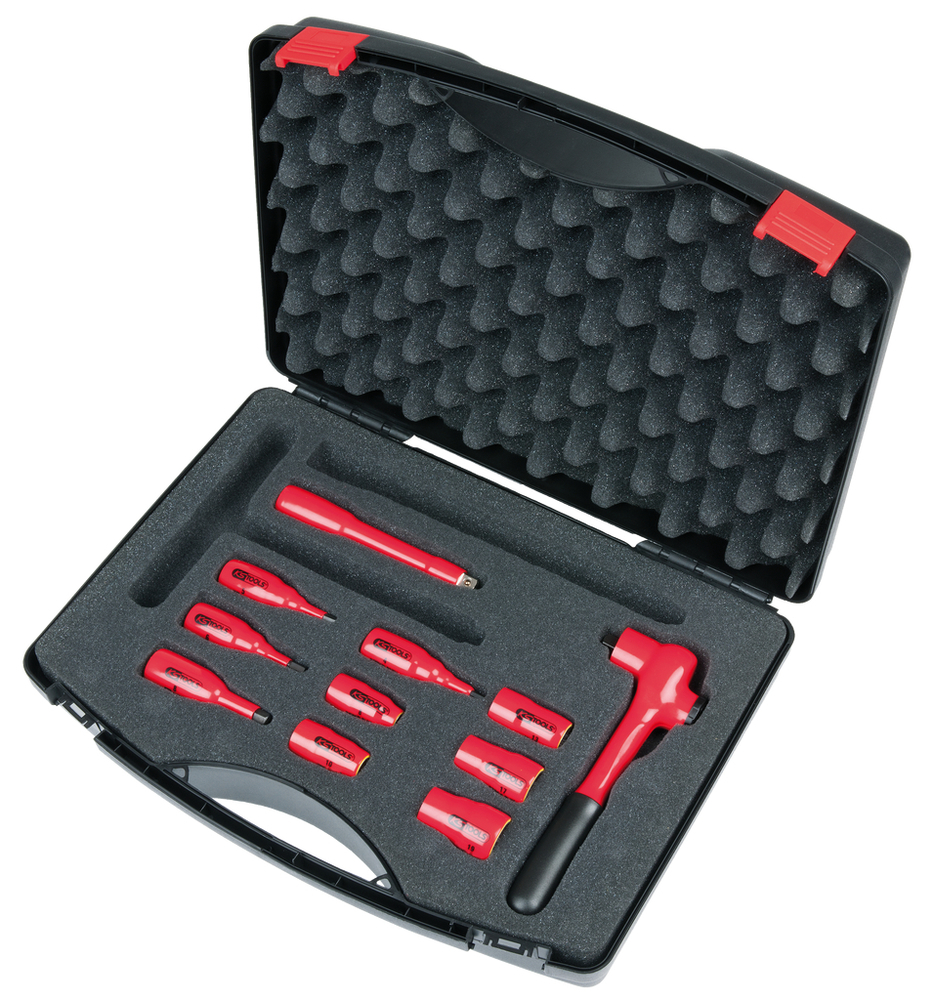 KS Tools 3/8 doppenset, 1000 V, 11-delig, variant 2, kunststof koffer, dip-isolatie - 2