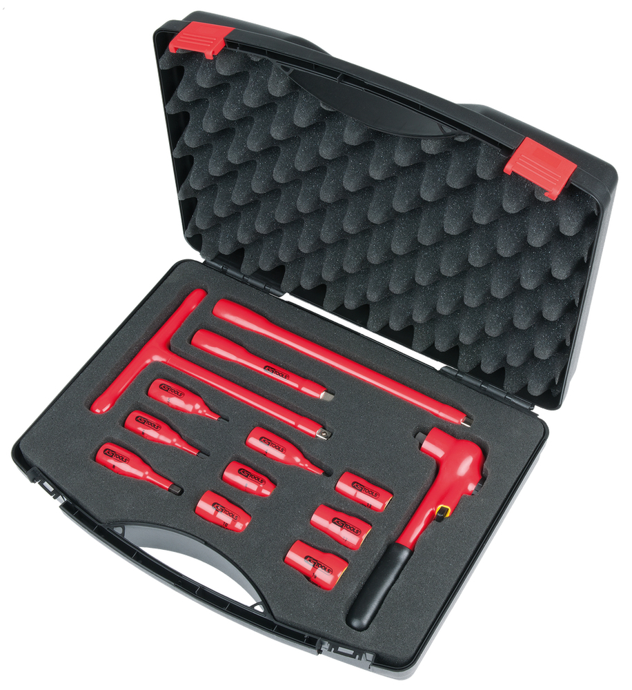 KS Tools 3/8" Steckschlüssel-Set, 1000 V, 13-teilig, Variante 1, Kunststoffkoffer, Tauchisolierung - 2