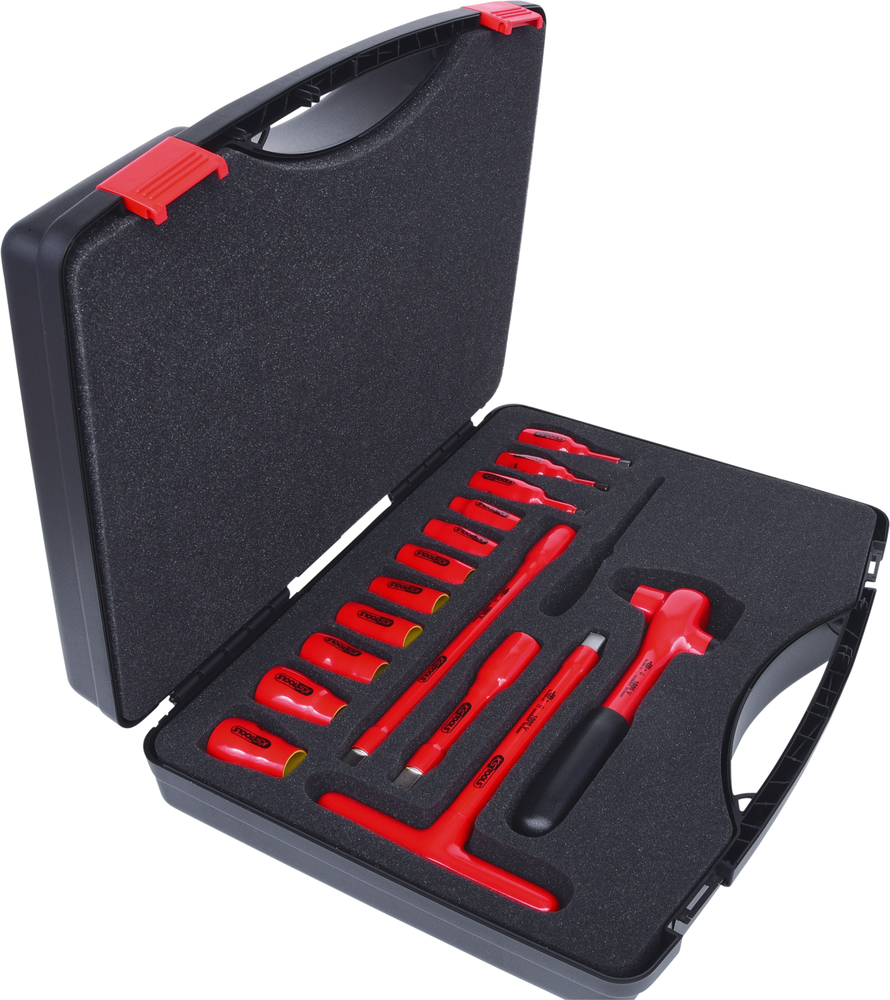 Set di chiavi a bussola 1/2" KS Tools, 1000 V, 15 pz., con inserti e bussole, valigetta in plastica - 4