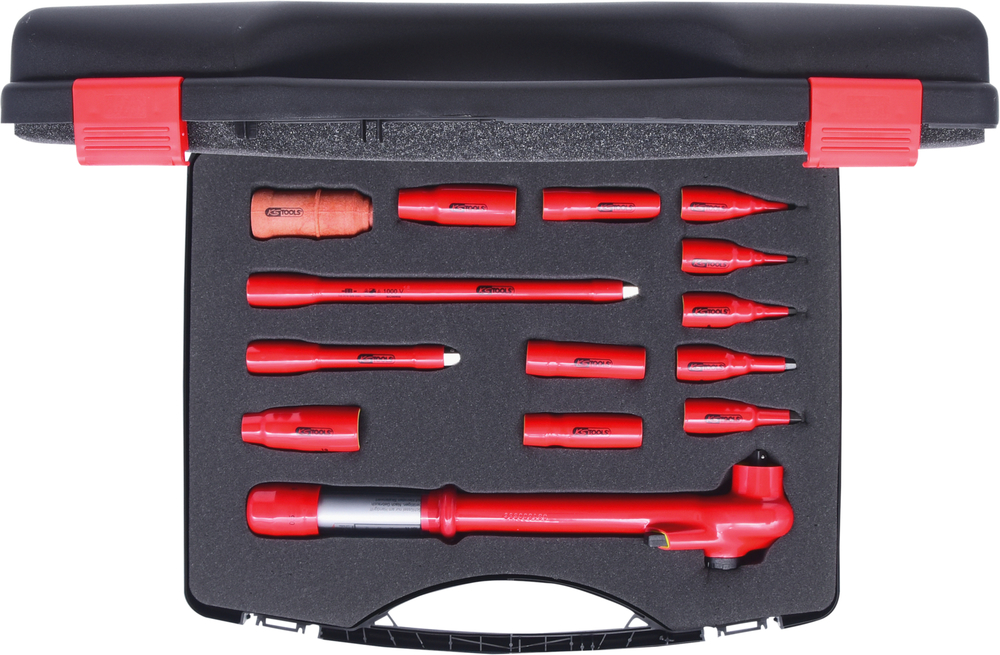 KS Tools 3/8" Steckschlüssel-Set, 1000 V, 14-teilig, mit (Bit-)Stecknüssen, Kunststoffkoffer - 5