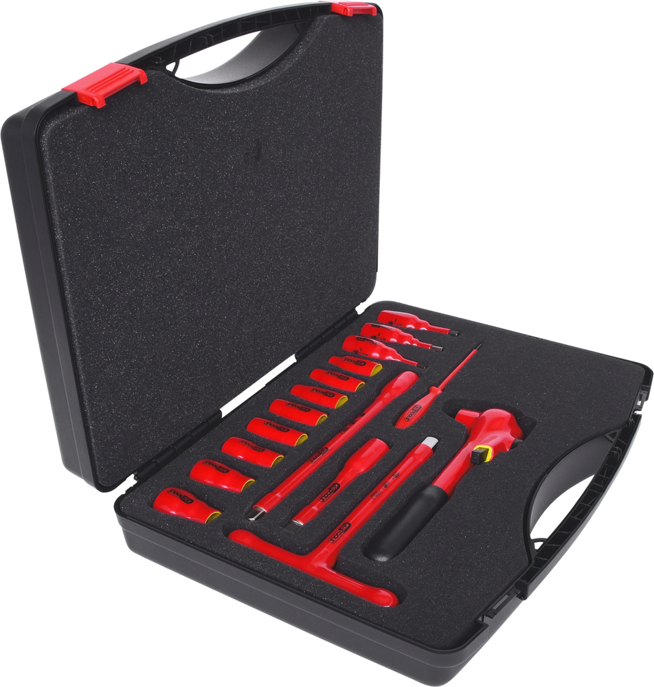 KS Tools 1/2" hex wrench set, 1000 V, 10 - 24 mm, 16 pieces, plastic case, dip insulation - 6