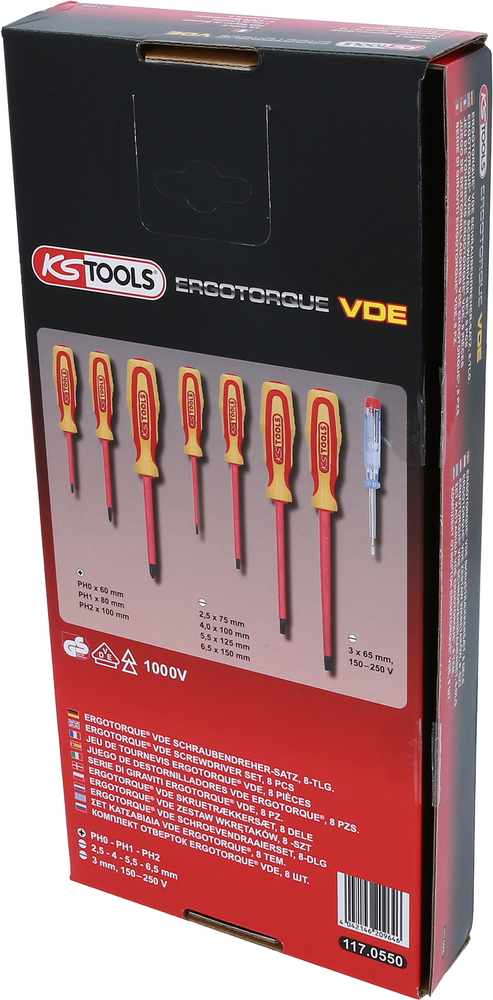 Set de destornilladores VDE KS Tools , 1000 V, 8 piezas, PH y ranura, aislamiento protector - 6