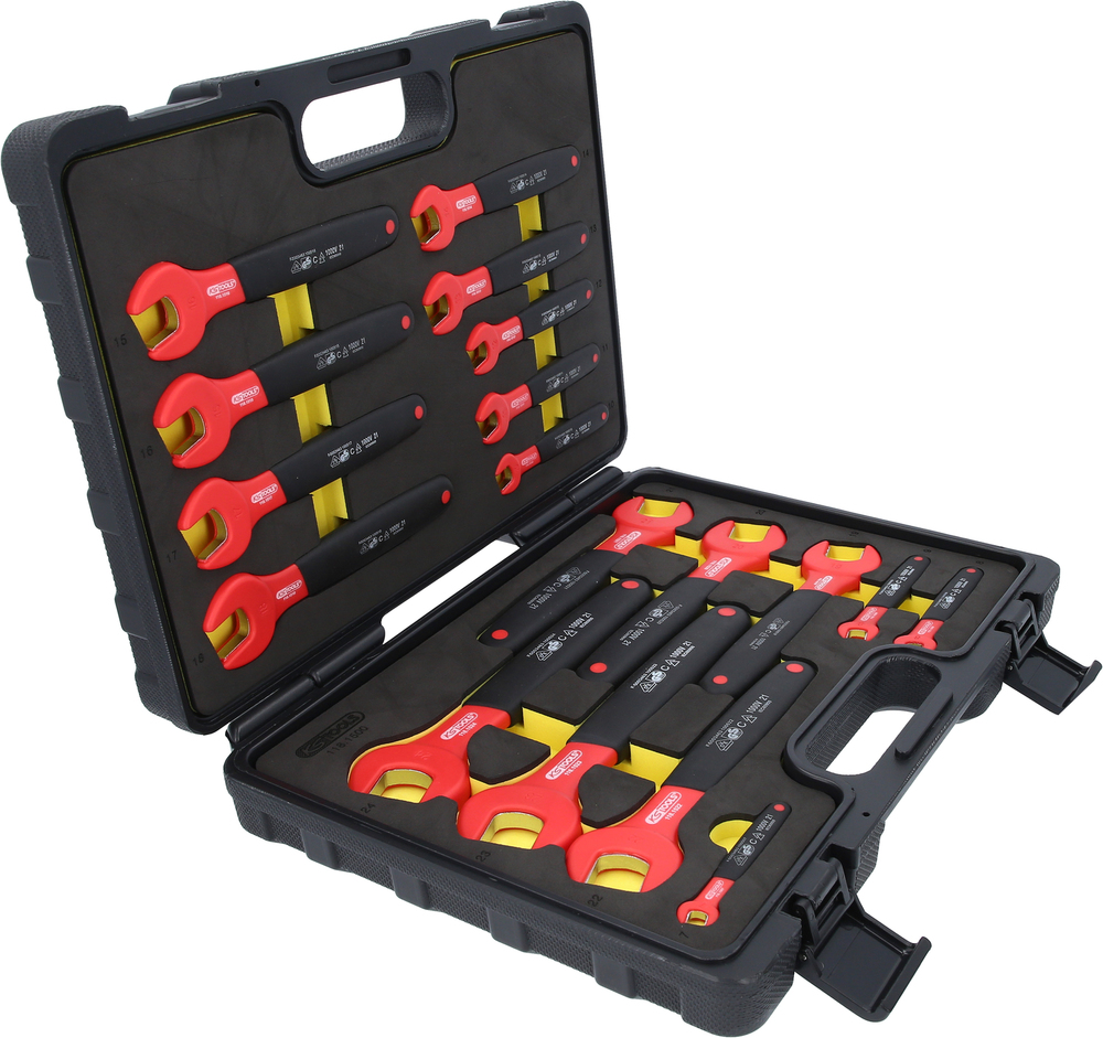KS Tools villáskulcs készlet, 1000 V, 7-24 mm, 18 részes, műanyag kofferben, mártott védőszigetelés - 6