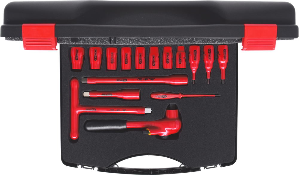 KS Tools 1/2" hex wrench set, 1000 V, 10 - 24 mm, 16 pieces, plastic case, dip insulation - 5