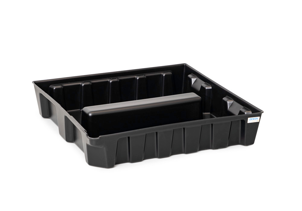 Spill tray for small containers base-line in polyethylene (PE), with drain, without grid, 70 litres - 2