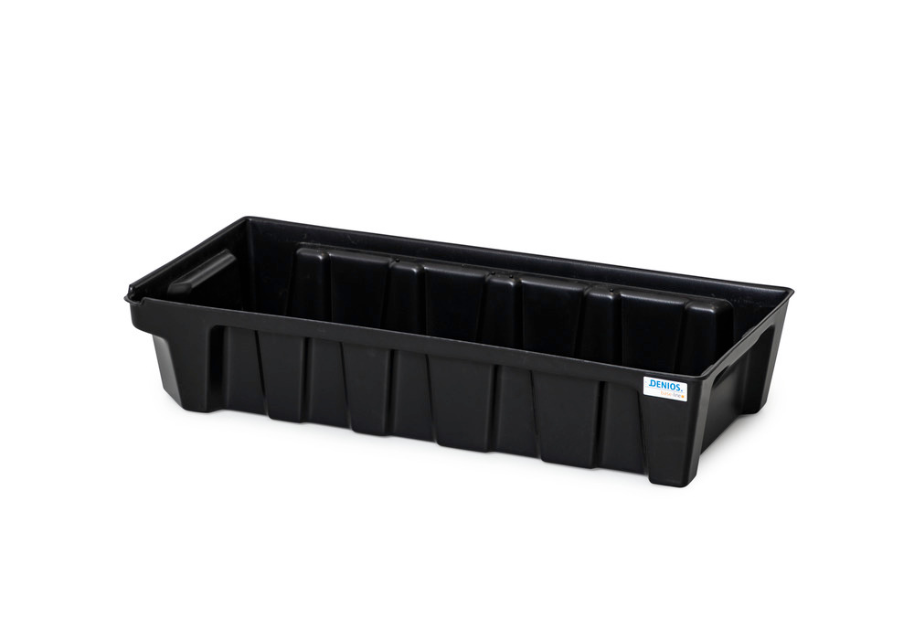 Spill tray for small containers base-line in polyethylene (PE), with drain, without grid, 30 litres - 2