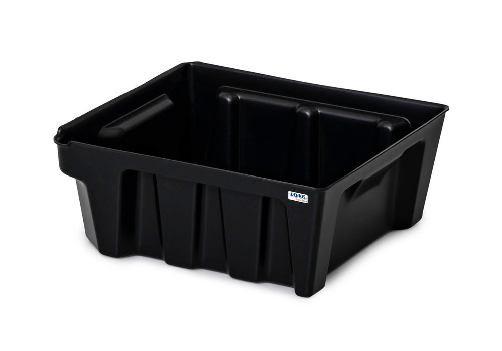 Spill tray for small containers base-line in polyethylene (PE), with drain, without grid, 14 litres - 2