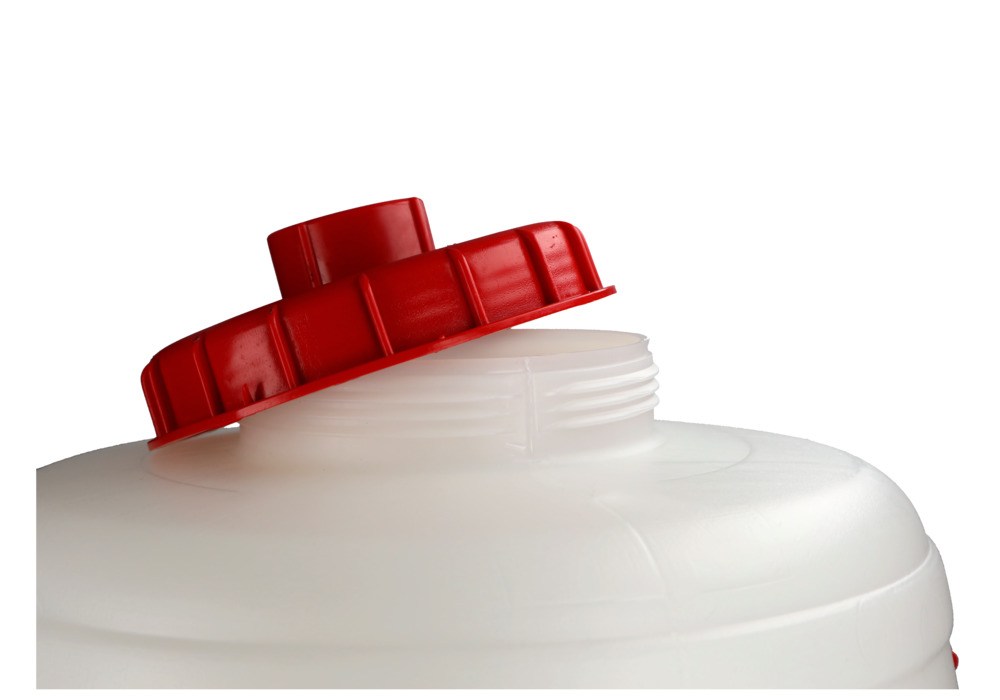 Bidón de plástico blanco con asas y grifo de vaciado, volumen 50 litros, apto para alimentación - 15