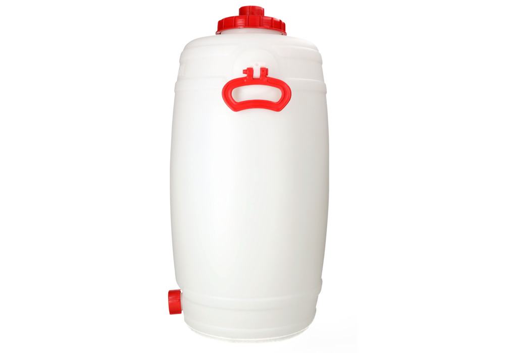 Plastfat med avtappningskran, volym 50 liter - 3