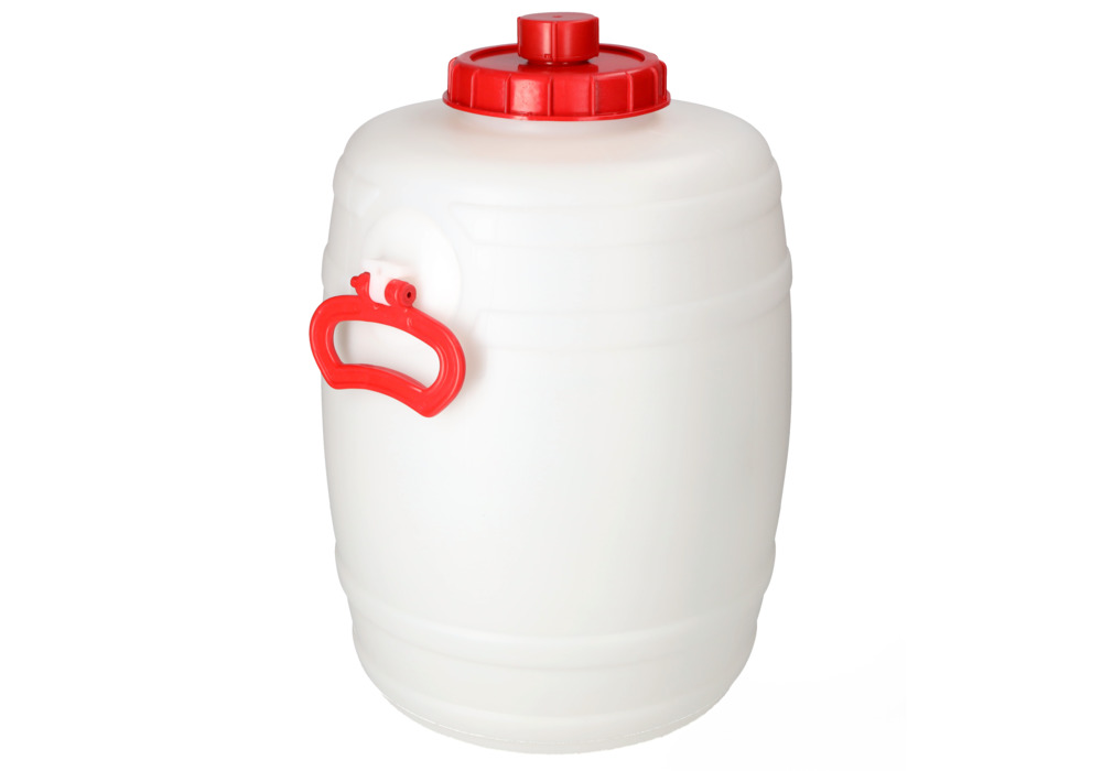 Plastfat med avtappningskran, volym 30 liter - 9