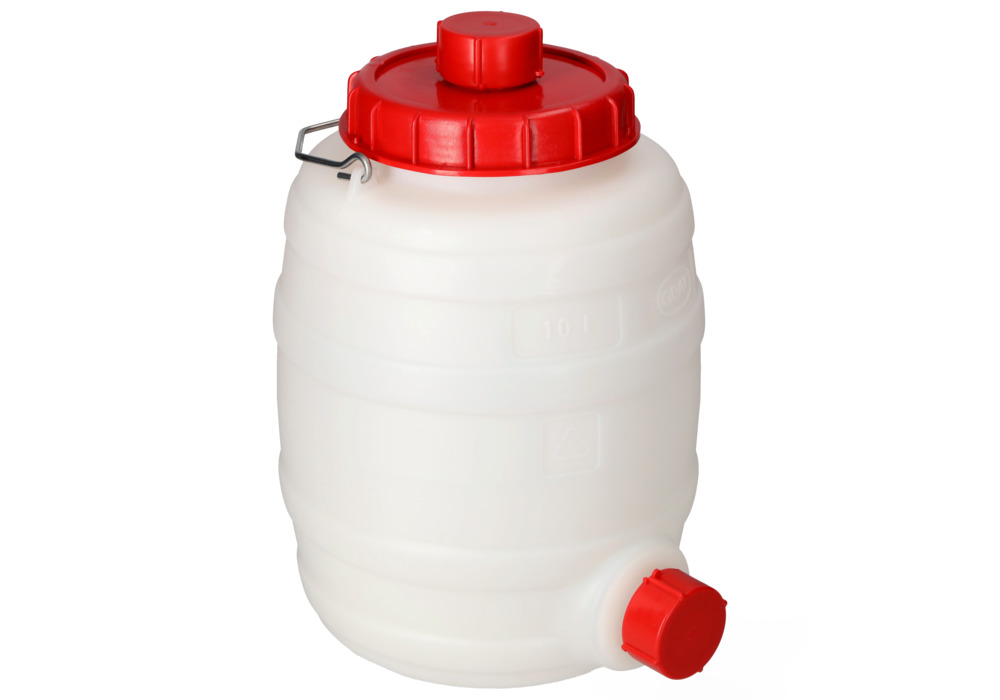 Kunststoff-Fass mit Auslaufhahn, 10 Liter Volumen - 14