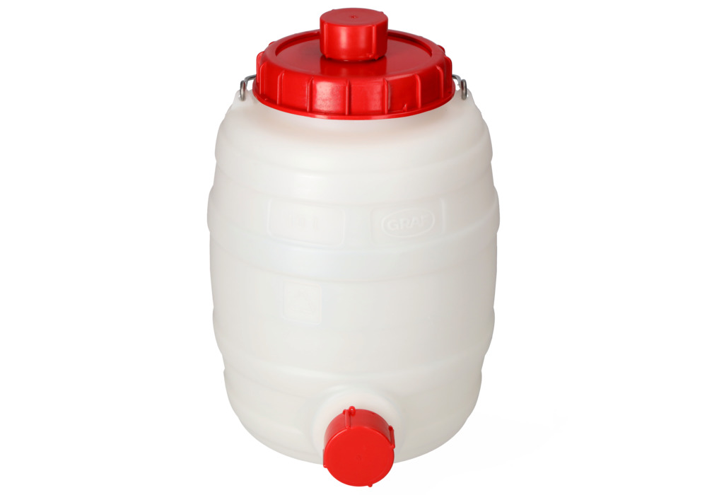 Kunststoff-Fass mit Auslaufhahn, 10 Liter Volumen - 6