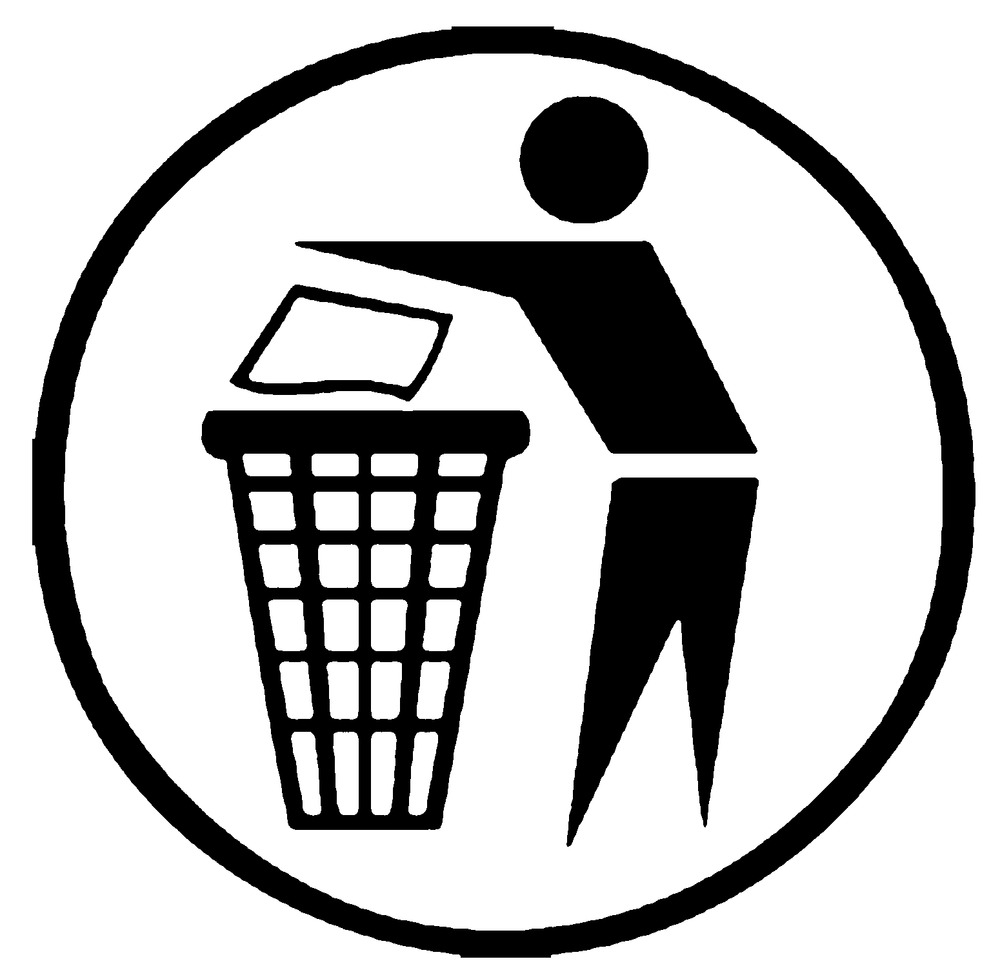 Autocollant pour poubelle (personne jetant un déchet), transparent / noir - 2