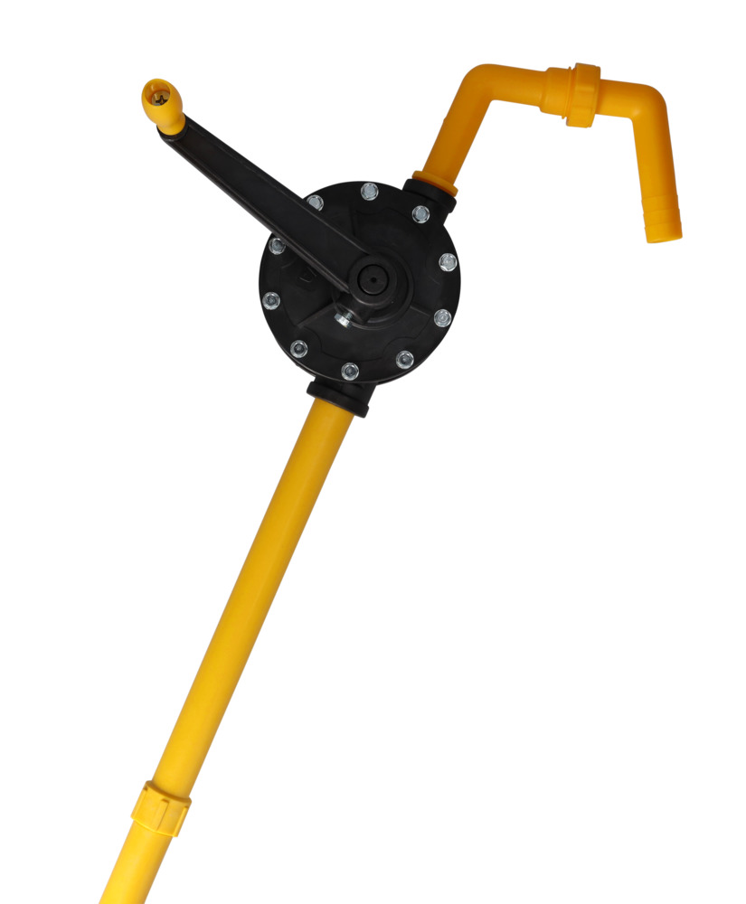 Pompa rotacyjna z tworzywa sztucznego, do kwasów, ługów i roztworów wodnych, żółta - 1