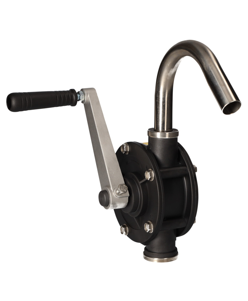 Hand crank rotation pump made from Polyethylene, for oils, corrosive and evaporating chemicals - 3