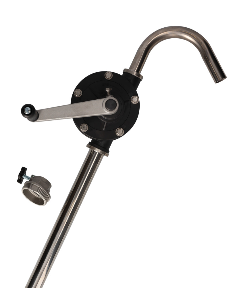 Hand crank rotation pump made from Polyethylene, for oils, corrosive and evaporating chemicals - 1