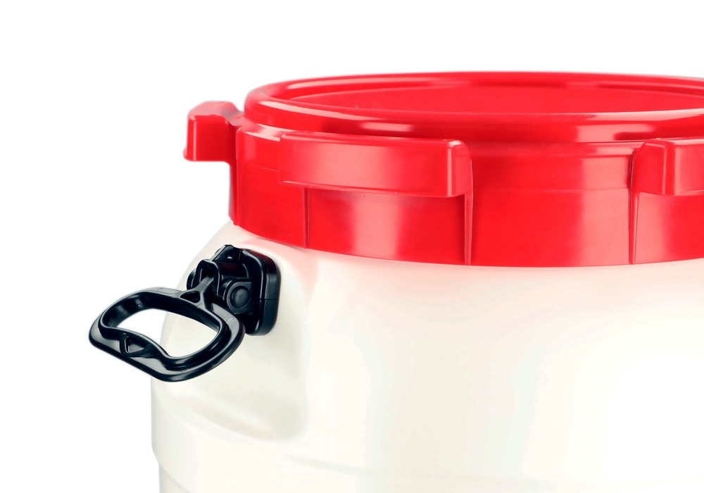 Wijdhalsvat WH 68, van polyethyleen (PE), 68 liter inhoud, wit/rood - 5