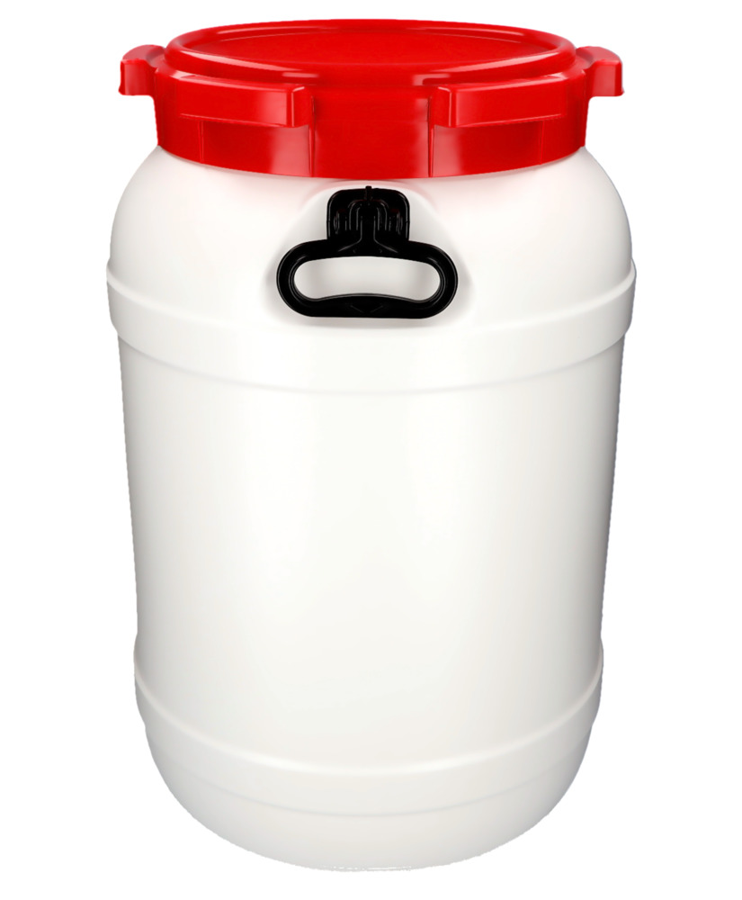 Wijdhalsvat WH 68, van polyethyleen (PE), 68 liter inhoud, wit/rood - 3