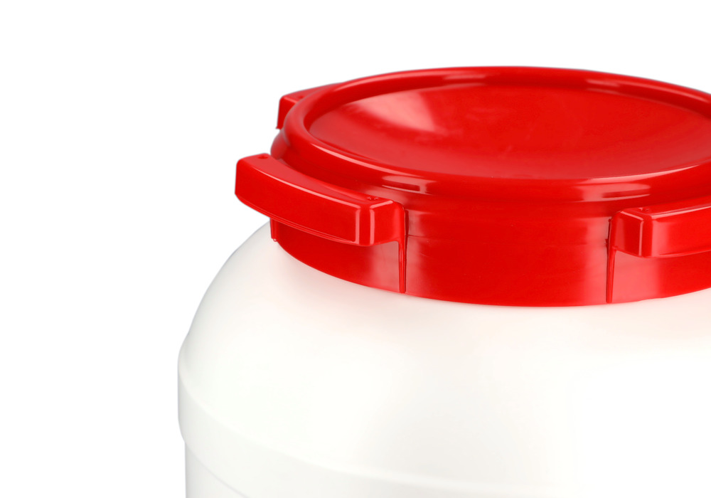 Wijdhalsvat WH 26, van polyethyleen (PE), 26 liter inhoud, wit/rood - 4
