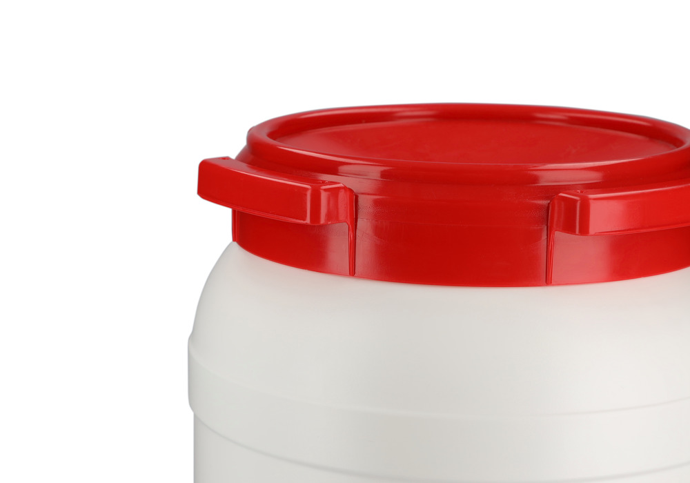 Wijdhalsvat WH 20, van polyethyleen (PE), 20 liter inhoud, wit/rood - 4