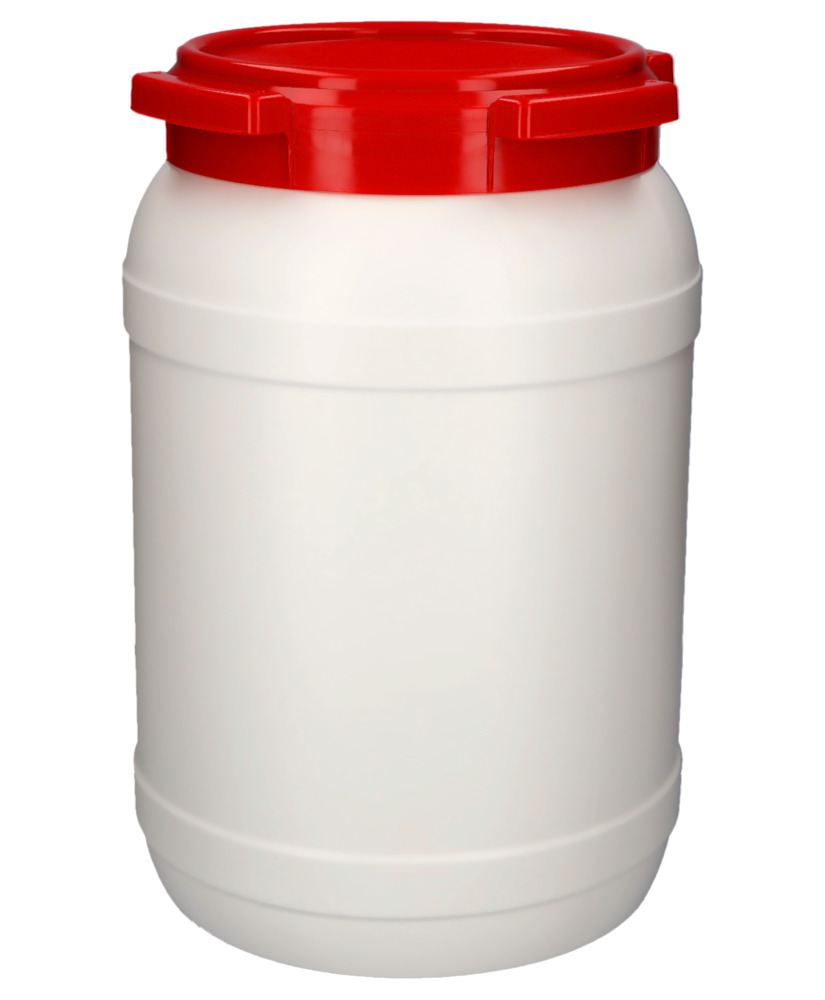 Wijdhalsvat WH 20, van polyethyleen (PE), 20 liter inhoud, wit/rood - 2