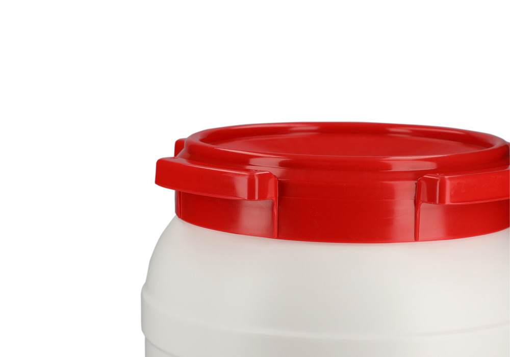 Wijdhalsvat WH 15, van polyethyleen (PE), 15 liter inhoud, wit/rood - 4