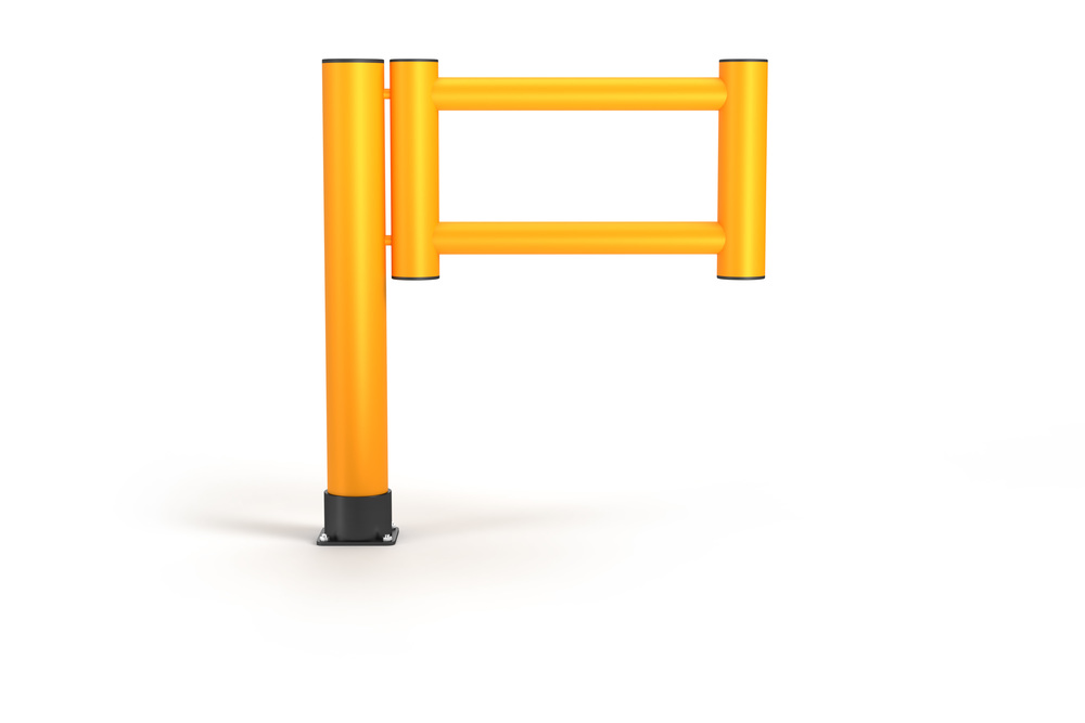 Otočné dvierka z odolného plastu, kompatibilné s protinárazovými zábranami, farba žltá - 1