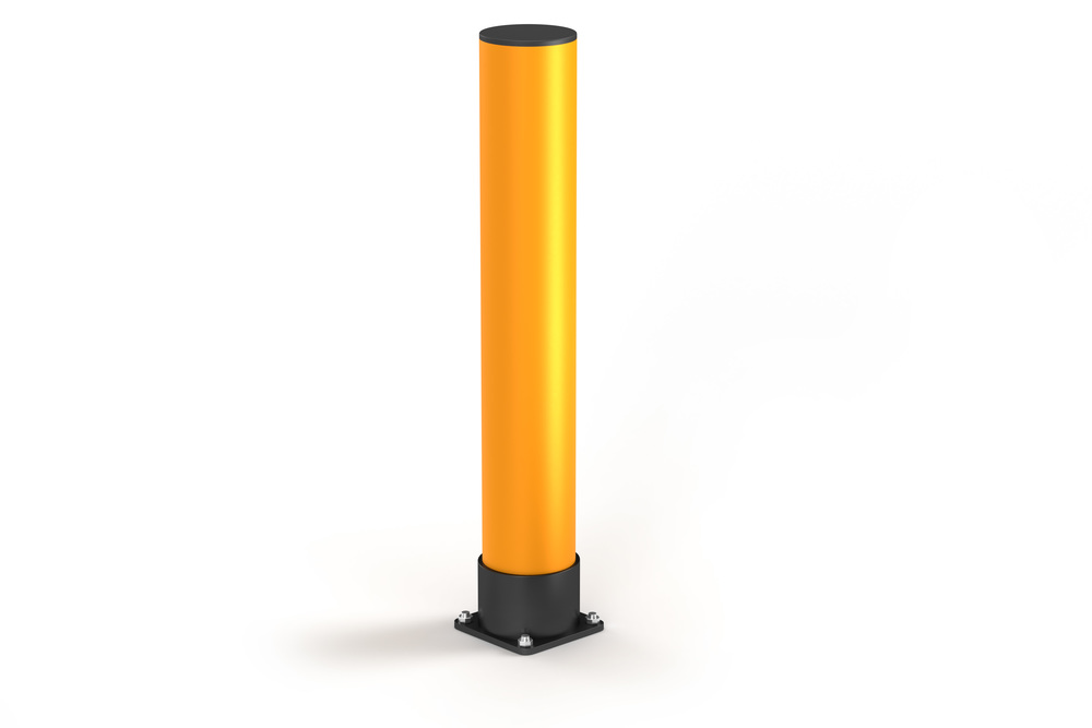 Rammschutz-Poller aus Kunststoff, Höhe 600 mm, gelb - 1