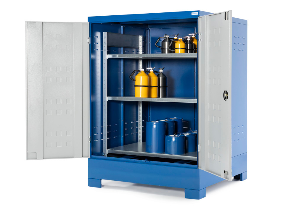 Box de stockage SteelSafe D4, avec portes et étagère en acier pour petits récipients, 440 litres - 3
