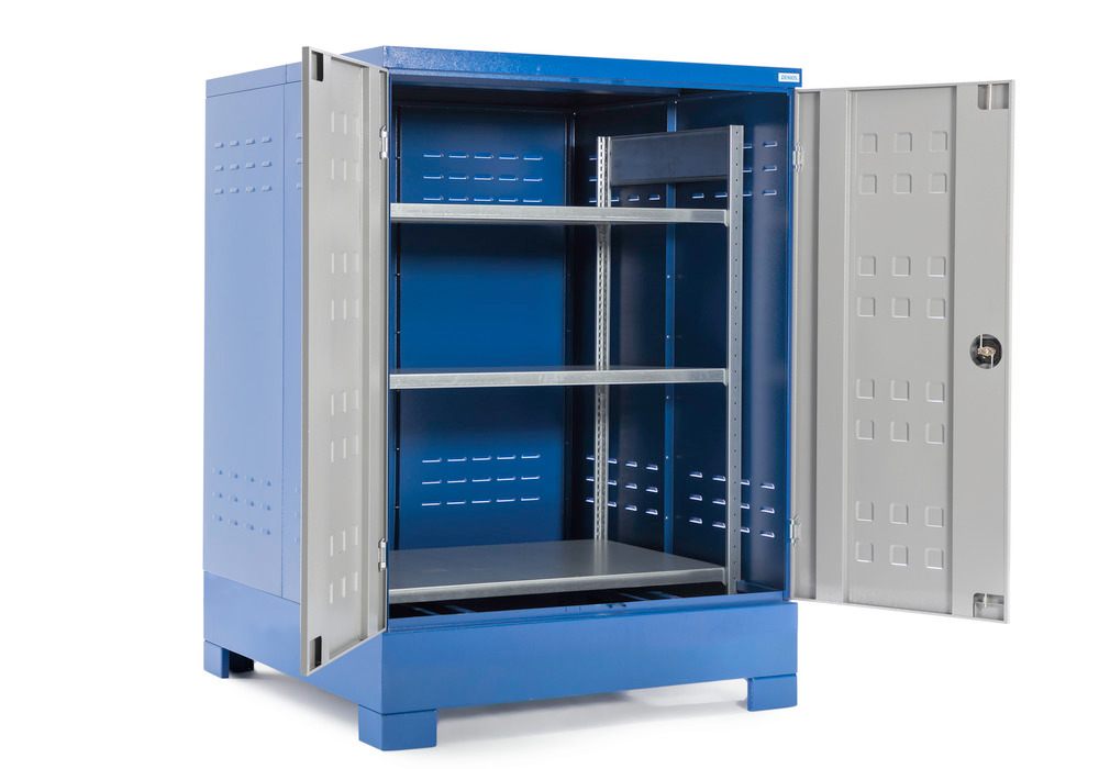 Box de stockage SteelSafe D4, avec portes et étagère en acier pour petits récipients, 440 litres - 2