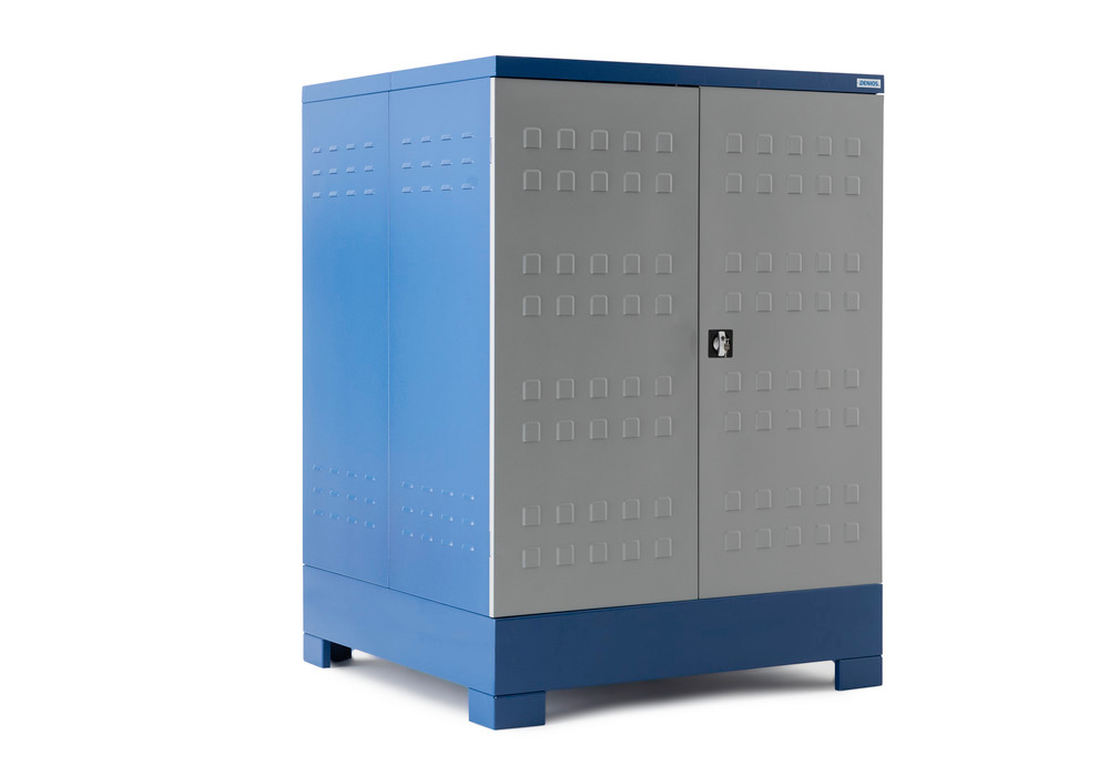 Box de stockage SteelSafe D4, avec portes, pour 4 fûts sur palette Chimie, 440 l - 6