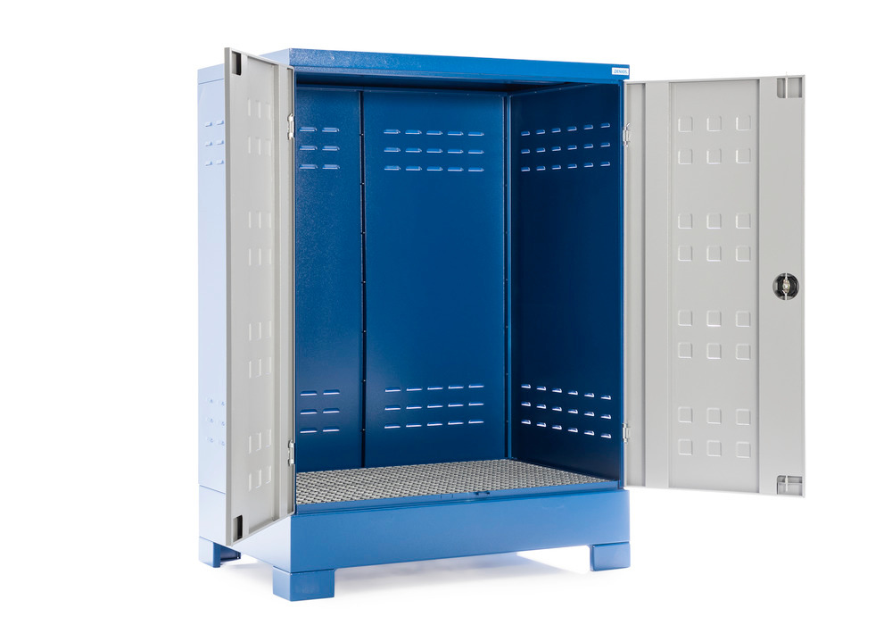 Box de stockage SteelSafe D2, avec portes, pour 2 fûts de 200 l sur palette europe - 2