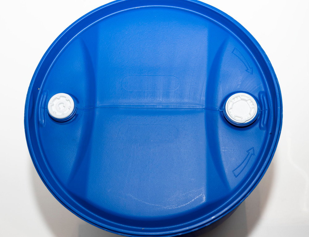 Bidão de plástico para químicos, tampa de rosca de 3/4'' e 2'', azul, 220 litros - 4