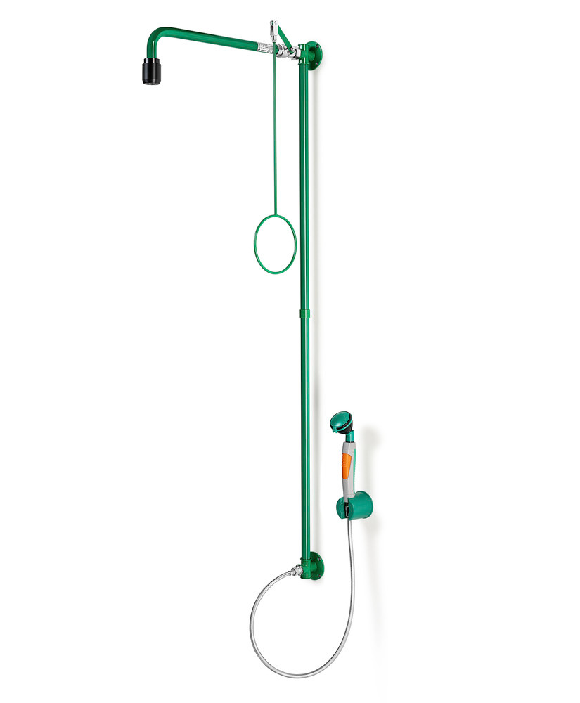 Kombinovaná bezpečnostní sprcha, 1 hlavice, zelená, montáž na stěnu, BR 863085/75 l - 1